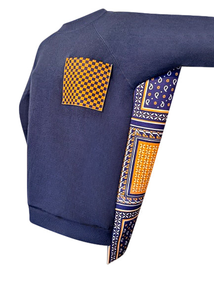 Upcycled Vintage Neoprene Panel Jumper – Royal Blue